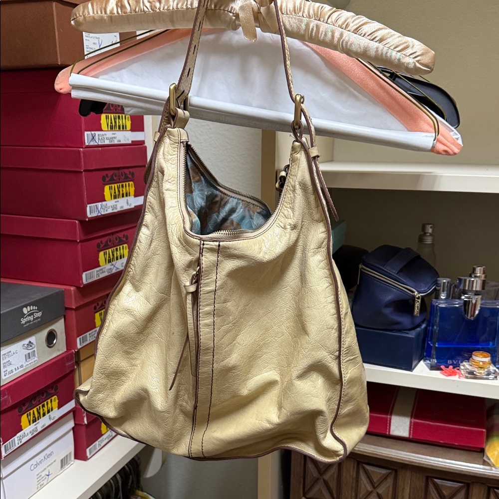 HOBO Gold Leather Hobo Bag